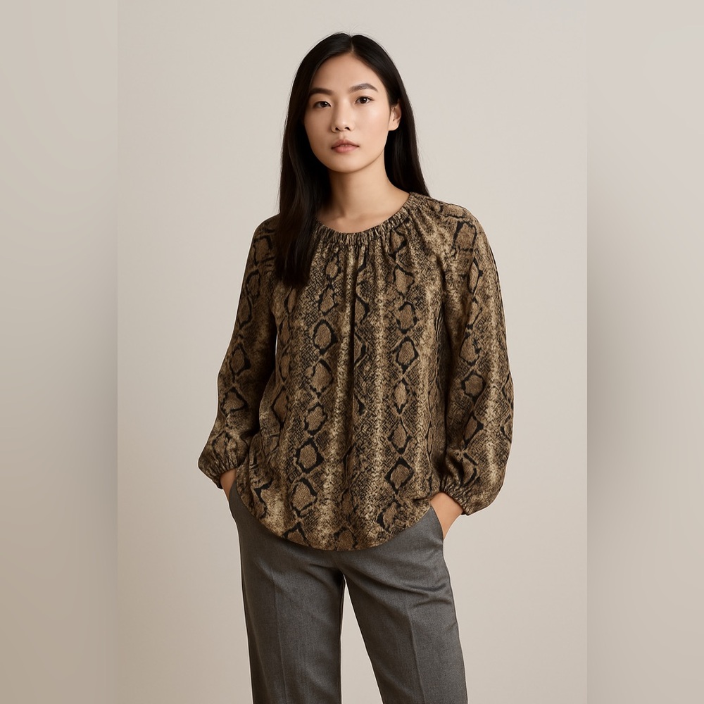 Tom Ford snakeskin print silk blouse size 42